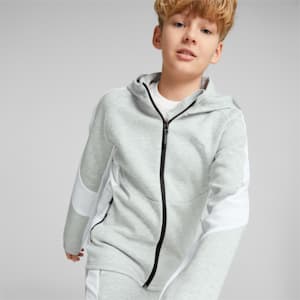 Recycled Content: Evostripe Full-Zip Hoodie Youth, Light Gray Heather
