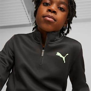 FIT Quarter-Zip Top Youth, PUMA Black-Fizzy Lime
