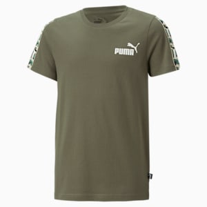Essentials Tape Camo Tee Youth, Green Moss