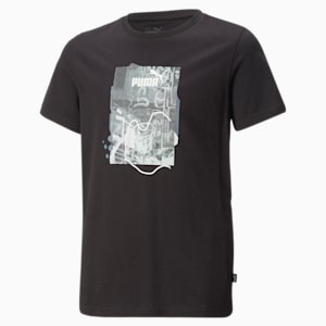Essential+ STREET ART Graphic Youth Regular Fit T-Shirt, PUMA Black, extralarge-IND