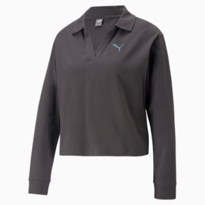 PUMA POWER BETTER Women's Relaxed Fit T-Shirt, Flat Dark Gray, extralarge-IND