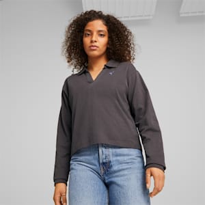 PUMA POWER BETTER Women's Relaxed Fit T-Shirt, Flat Dark Gray, extralarge-IND