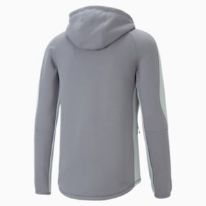 EVOSTRIPE Full-Zip Men's Hooded Slim Fit Jacket, Gray Tile, extralarge-IND