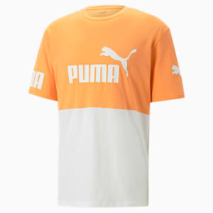 Camiseta PUMA POWER con bloques de colores para hombre, Clementine, extralarge