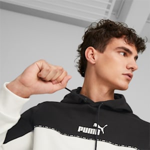 Essentials Block Tape Hoodie Men, PUMA Black