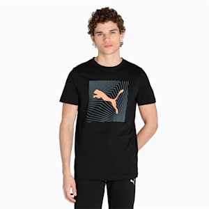 Logo Men's Slim Fit T-Shirt, Puma Black, extralarge-IND