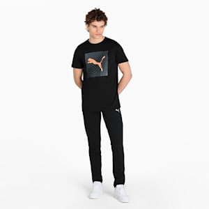 Logo Men's Slim Fit T-Shirt, Puma Black, extralarge-IND
