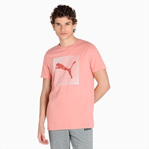 PUMA Logo Men's Slim Fit T-Shirt, Rosette, extralarge-IND