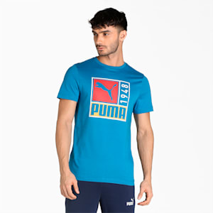 Graphic Men's Slim Fit T-Shirt, Vallarta Blue, extralarge-IND