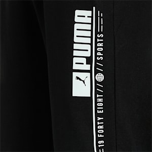 Zippered Graphic Men's Slim Fit Pants, Puma Black, extralarge-IND