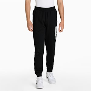 Zippered Graphic Men's Slim Fit Pants, Puma Black, extralarge-IND