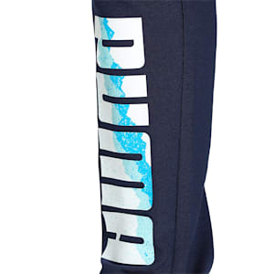 Zippered Graphic Men's Slim Fit Pants, Peacoat, extralarge-IND