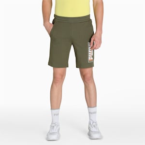 Worldwide Graphic Men's Shorts, Dark Green Moss, extralarge-IND