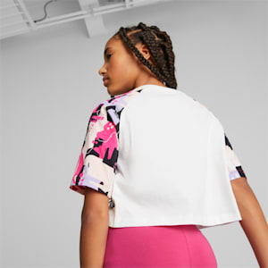 Essentials+ Street Art All Over Print Relaxed Fit T-shirt Girls Relaxed Fit Crop Top, PUMA White, extralarge-IND