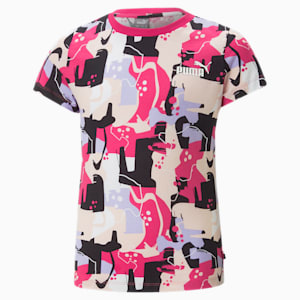 Essentials+ Street Art All Over Print Girl's T-Shirt, Orchid Shadow, extralarge-IND