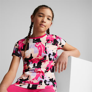 Essentials+ Street Art All Over Print Girl's T-Shirt, Orchid Shadow, extralarge-IND