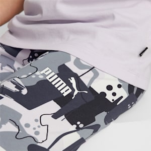 Essentials+ Street Art All Over Print Girls Leggings, PUMA Black