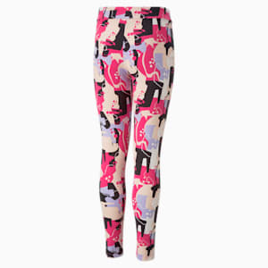 Essentials+ Street Art All Over Print Girls Leggings, Orchid Shadow