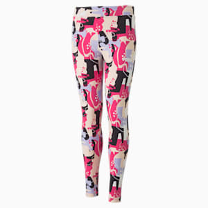 Essentials+ Street Art All Over Print Girls Leggings, Orchid Shadow