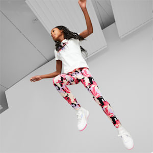 Essentials+ Street Art All Over Print Girls Leggings, Orchid Shadow