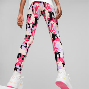 Essentials+ Street Art All Over Print Girls Leggings, Orchid Shadow