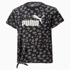 Camiseta anudada estampada Essentials+ Animal para niños grandes, PUMA Black