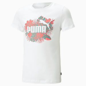 Essentials+ Flower Power Girl's T-Shirt, PUMA White, extralarge-IND