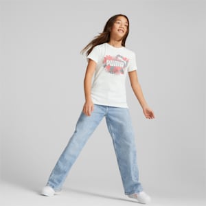 Essentials+ Flower Power Girl's T-Shirt, PUMA White, extralarge-IND