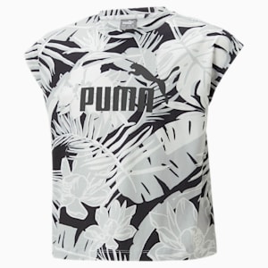 Essentials+ All Over Print Girls Relaxed Fit Tank Top, PUMA White, extralarge-IND