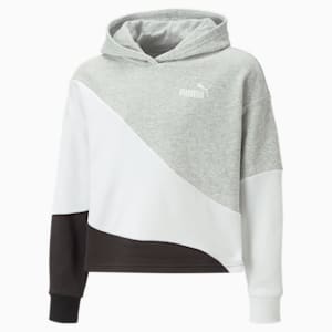 PUMA Power Cat Hoodie Youth, Light Gray Heather