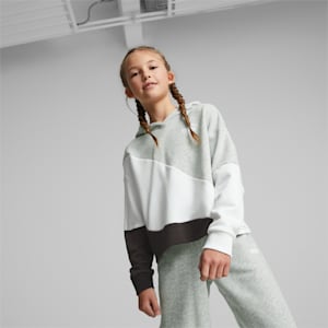 PUMA Power Cat Hoodie Youth, Light Gray Heather