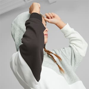 PUMA Power Cat Hoodie Youth, Light Gray Heather
