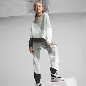PUMA Power Cat Hoodie Youth, Light Gray Heather
