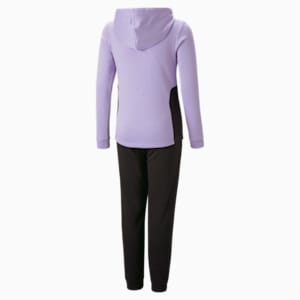 Hooded Sweatsuit Youth, PUMA Black-Vivid Violet