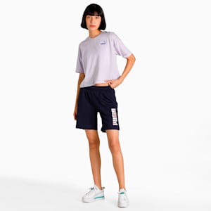 Camo Graphic Logo Women's Shorts, Peacoat