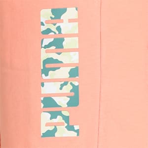 Camo Graphic Logo Women's Shorts, Peach Pink