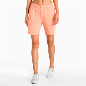Swipe Graphic Women's Shorts, Peach Pink