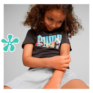 PUMA x SPONGEBOB Logo Kids' T-Shirt, PUMA Black