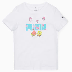 PUMA x SPONGEBOB Logo Kids' T-Shirt, PUMA White