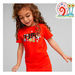 PUMA x SPONGEBOB Logo Kids' Regular Fit T-Shirt, Warm Earth, extralarge-IND
