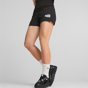 Flower Power Women's Regular Fit Shorts, PUMA Black, extralarge-IND