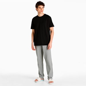 Men's Basic T-Shirt & Joggers Set, PUMA Black-Medium Gray Heather, extralarge-IND