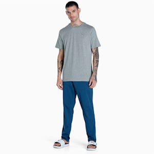 Basic T-Shirt+Jogger Men's Set, Medium Gray Heather-Dark Denim