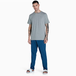 Men's Basic T-Shirt & Joggers Set, Medium Gray Heather-Dark Denim, extralarge-IND