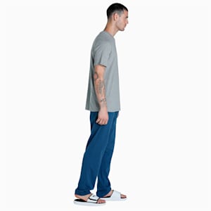 Basic T-Shirt+Jogger Men's Set, Medium Gray Heather-Dark Denim