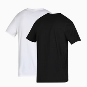 V-Neck Men's T-Shirts Pack of 2, PUMA White-PUMA Black, extralarge-IND