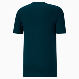 Camiseta con logo estampado de pincelada para hombre, Marine Blue