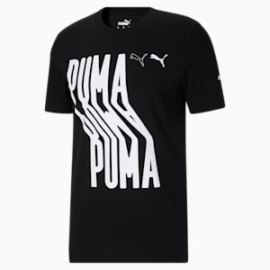 Camiseta con logo Wavy Baby para hombre, Puma Black