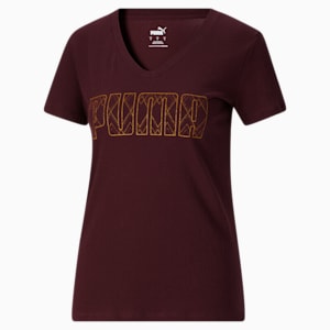 Camiseta Deco Glam con logo para mujer, Aubergine