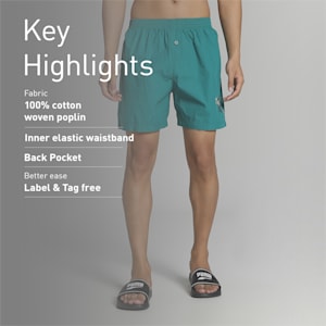 Men's Basic Woven Boxers, Teal Green, extralarge-IND